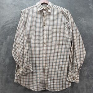 Beretta Twill Check‎ Peached Cotton Check Button Down Shirt Size L Gorpcore